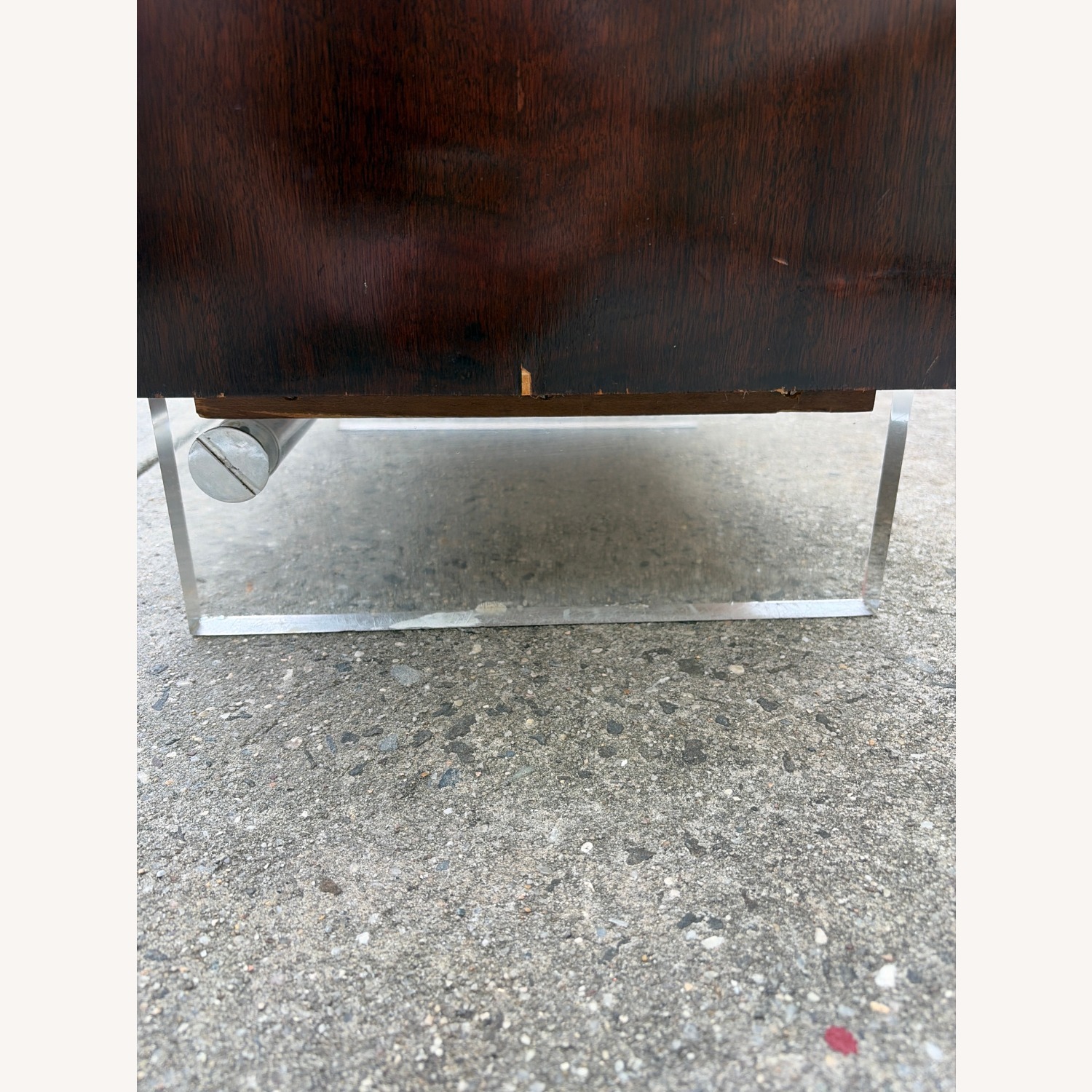 MidCentury ModernAge Rosewood Lucite Bedside Table - image-7