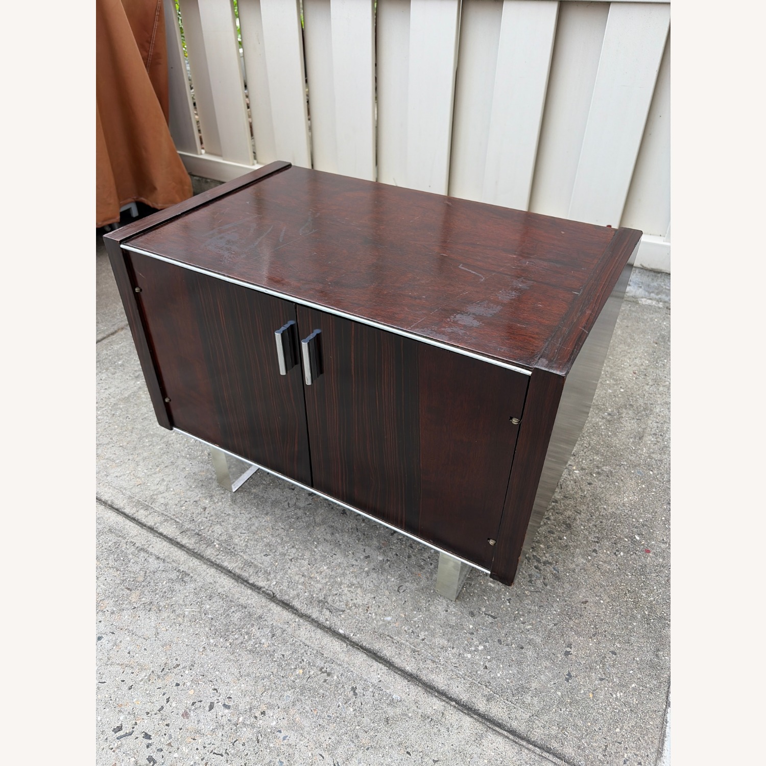 MidCentury ModernAge Rosewood Lucite Bedside Table - image-5