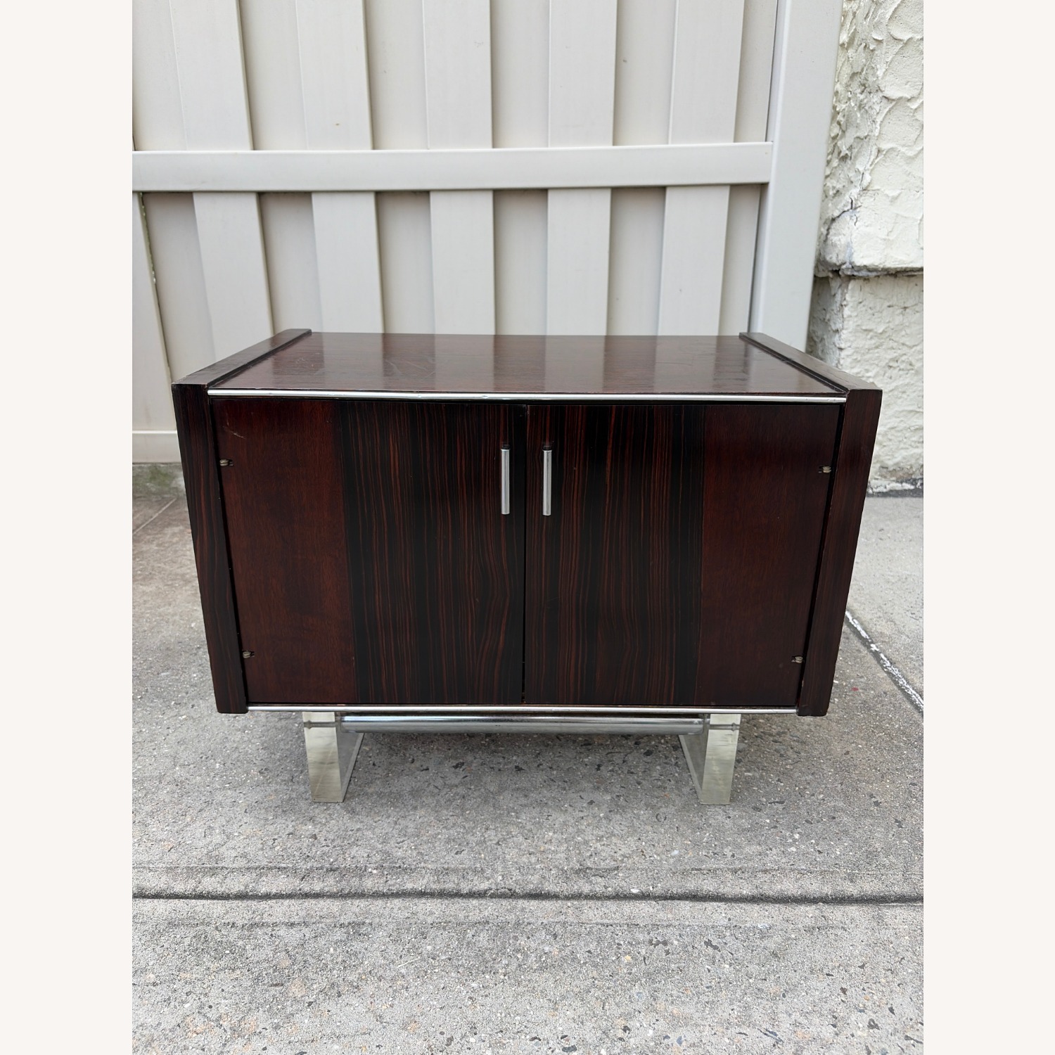 MidCentury ModernAge Rosewood Lucite Bedside Table - image-1