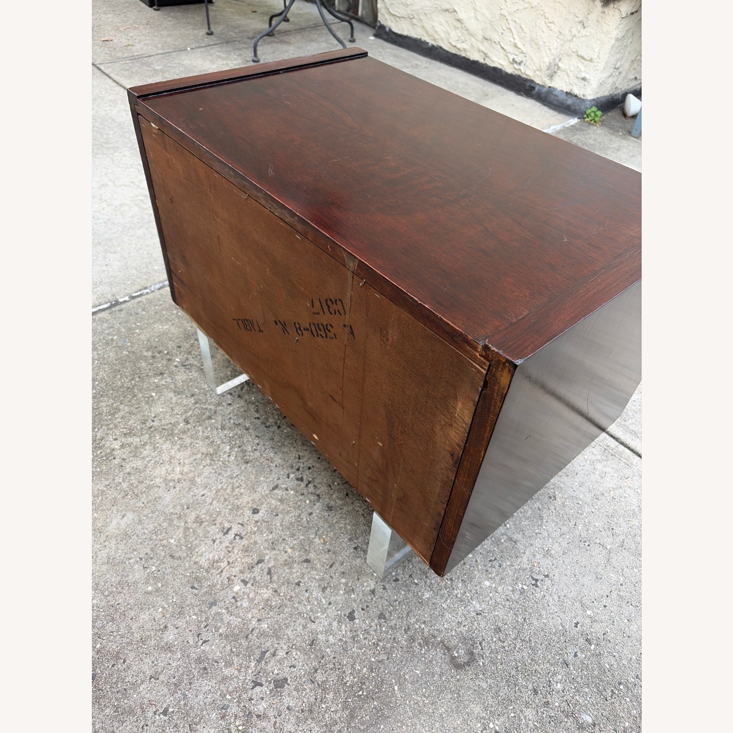 MidCentury ModernAge Rosewood Lucite Bedside Table - image-6