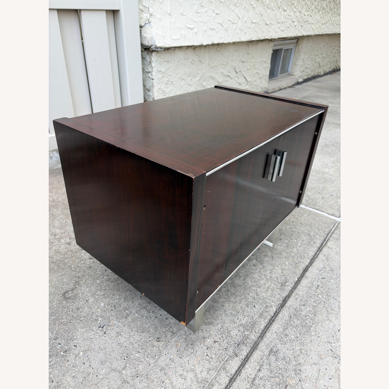 MidCentury ModernAge Rosewood Lucite Bedside Table - image-4