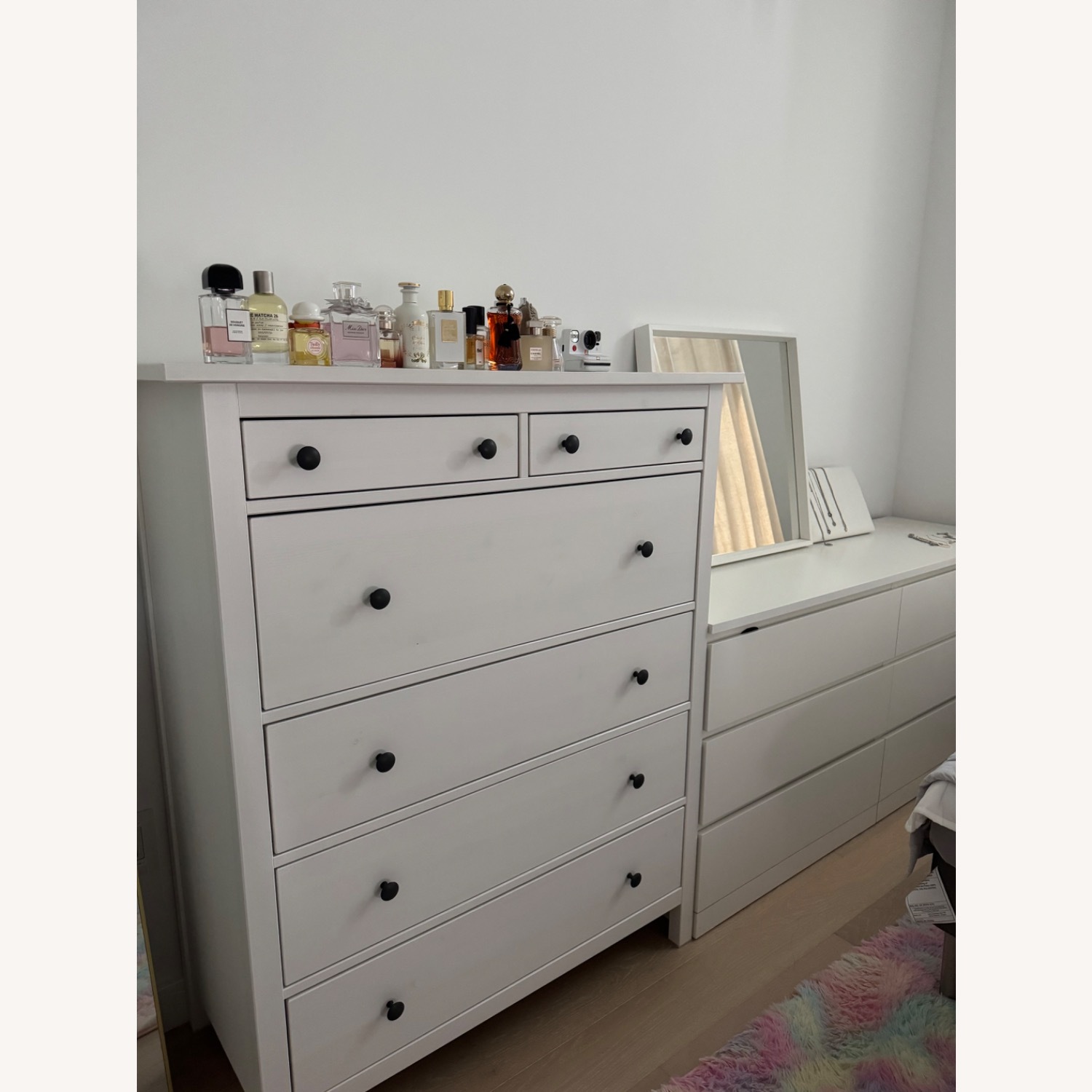 IKEA HEMNES 6 Drawer Dresser, White Stain - image-3