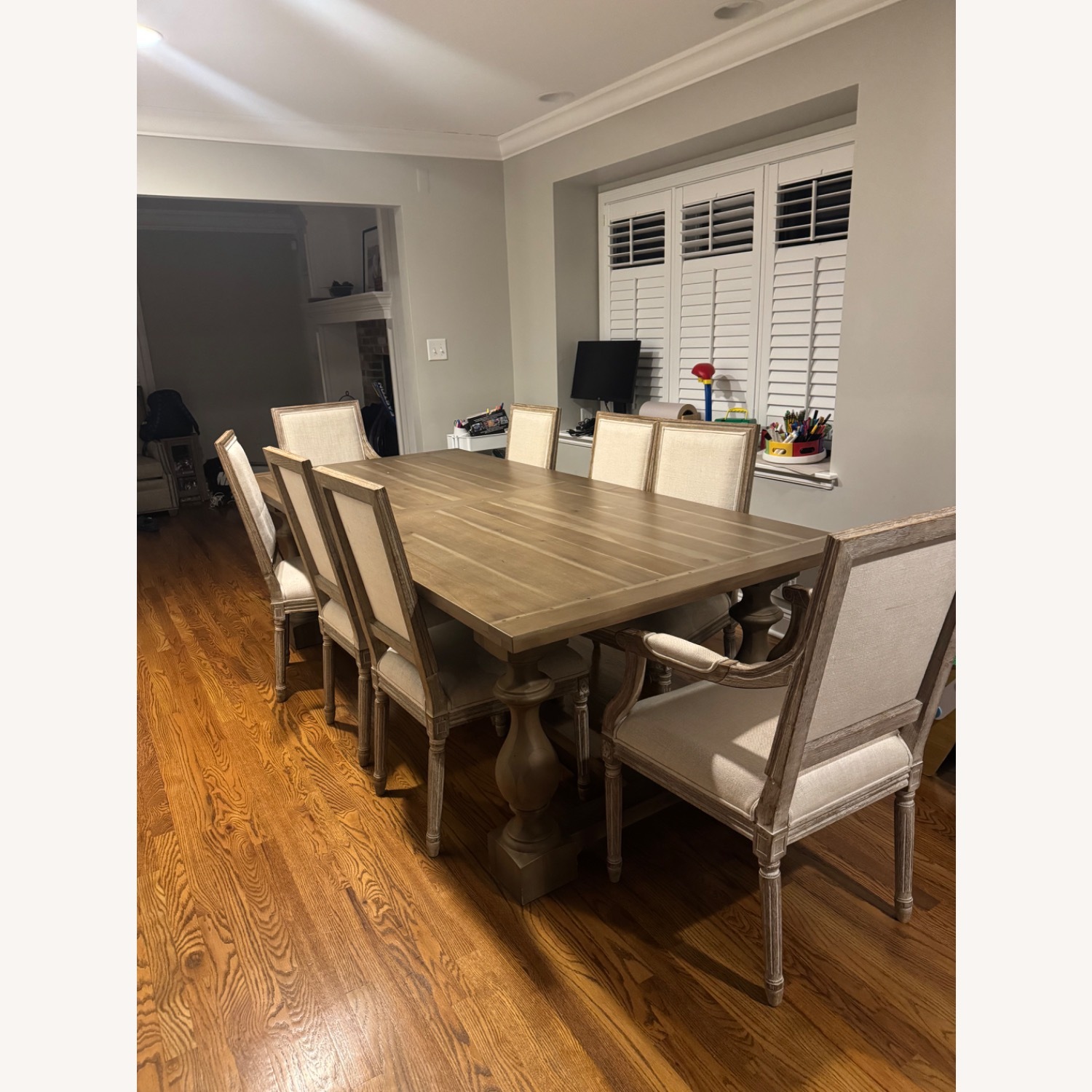 Restoration Hardware Wood Dining Set - image-4