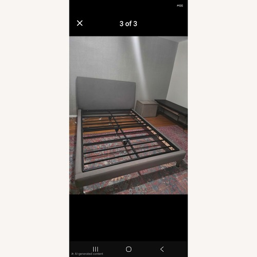 Used Dark Gray Fabric Queen Bed for sale on AptDeco