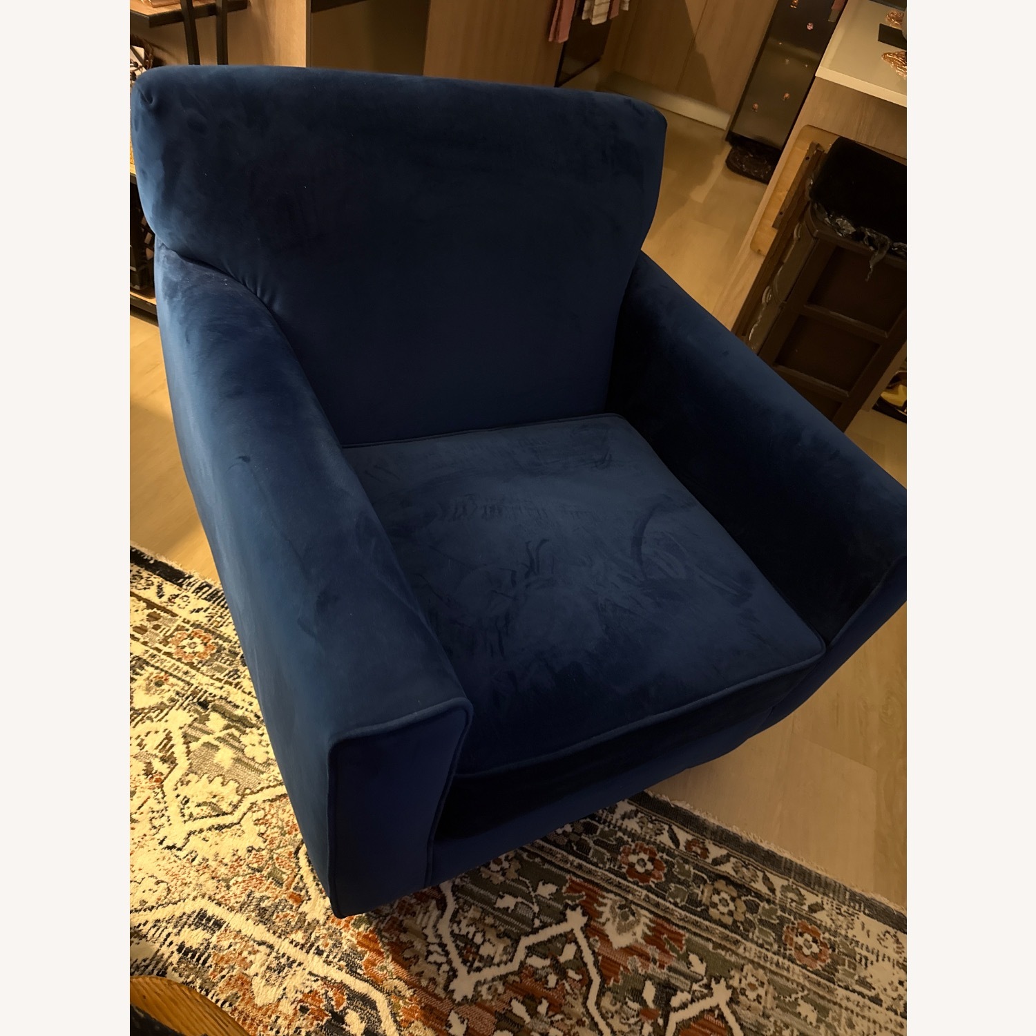 Blue Fabric Armchair - image-4