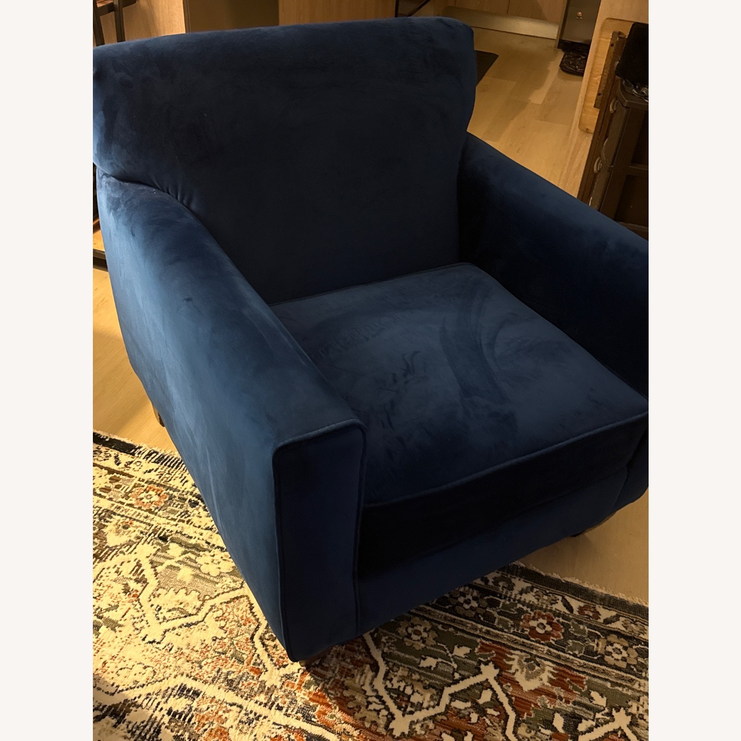 Blue Fabric Armchair - image-5