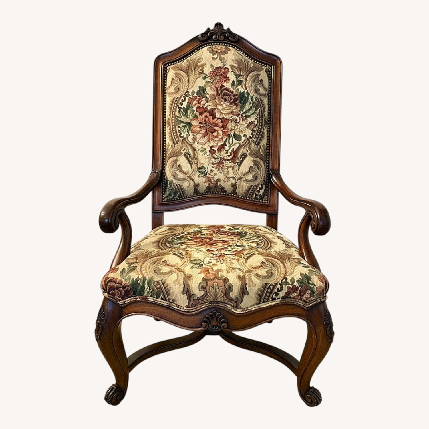 Henredon French Louis XV Tapestry Set of (2) - image-0