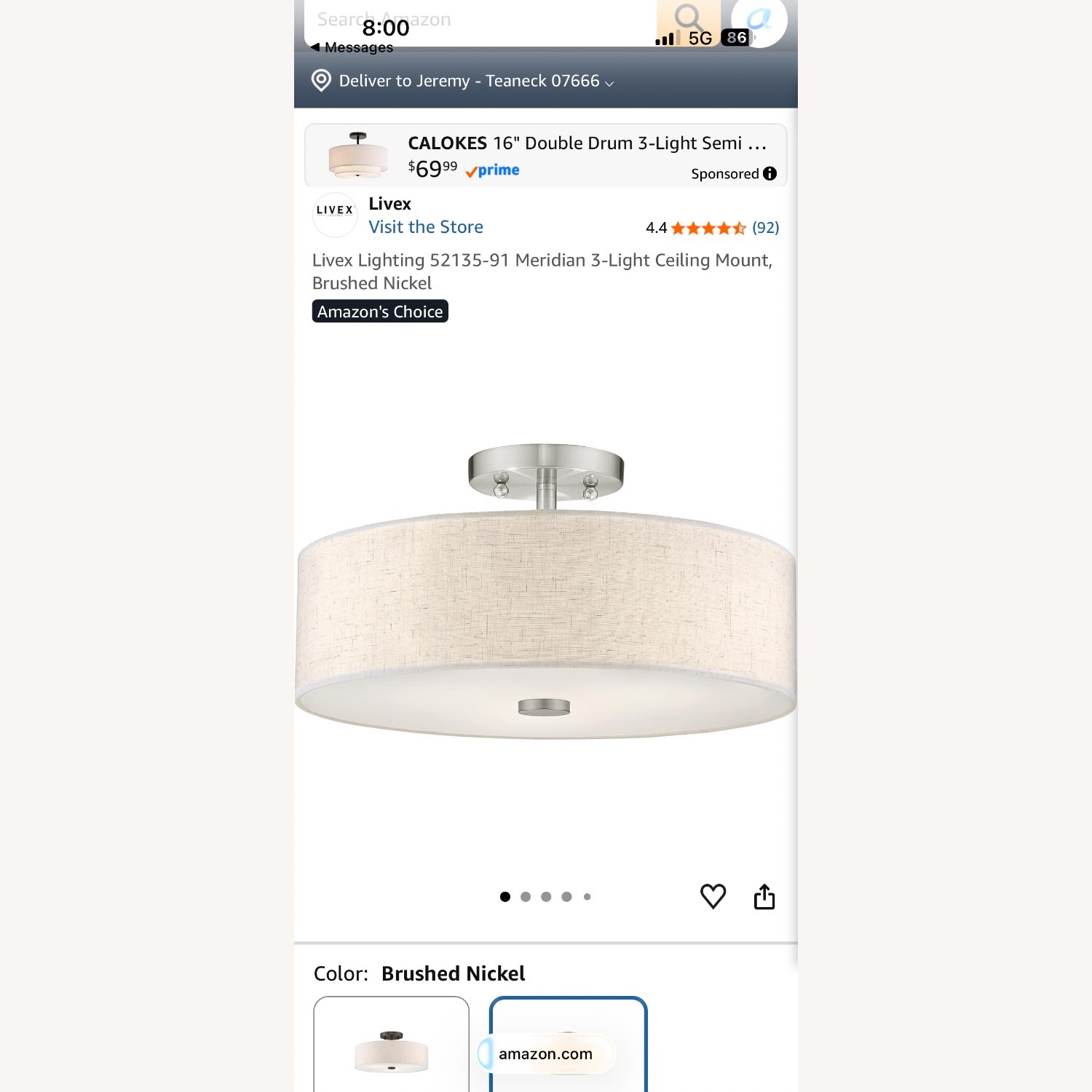 Livex Lighting 52135-91 Meridian 3-Light Ceiling Mount - image-3