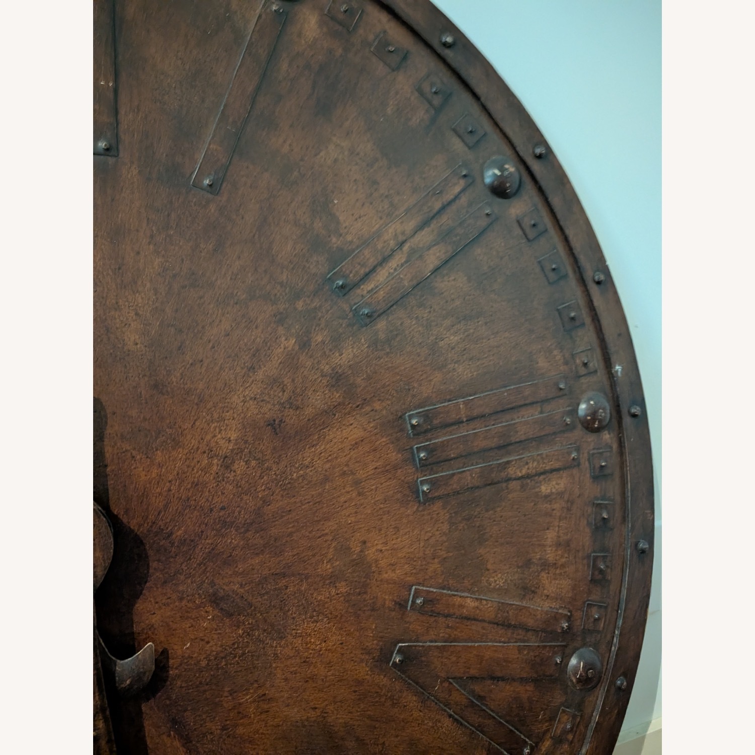 Arhaus Large Round Brown Hanging Wall Clock - image-6
