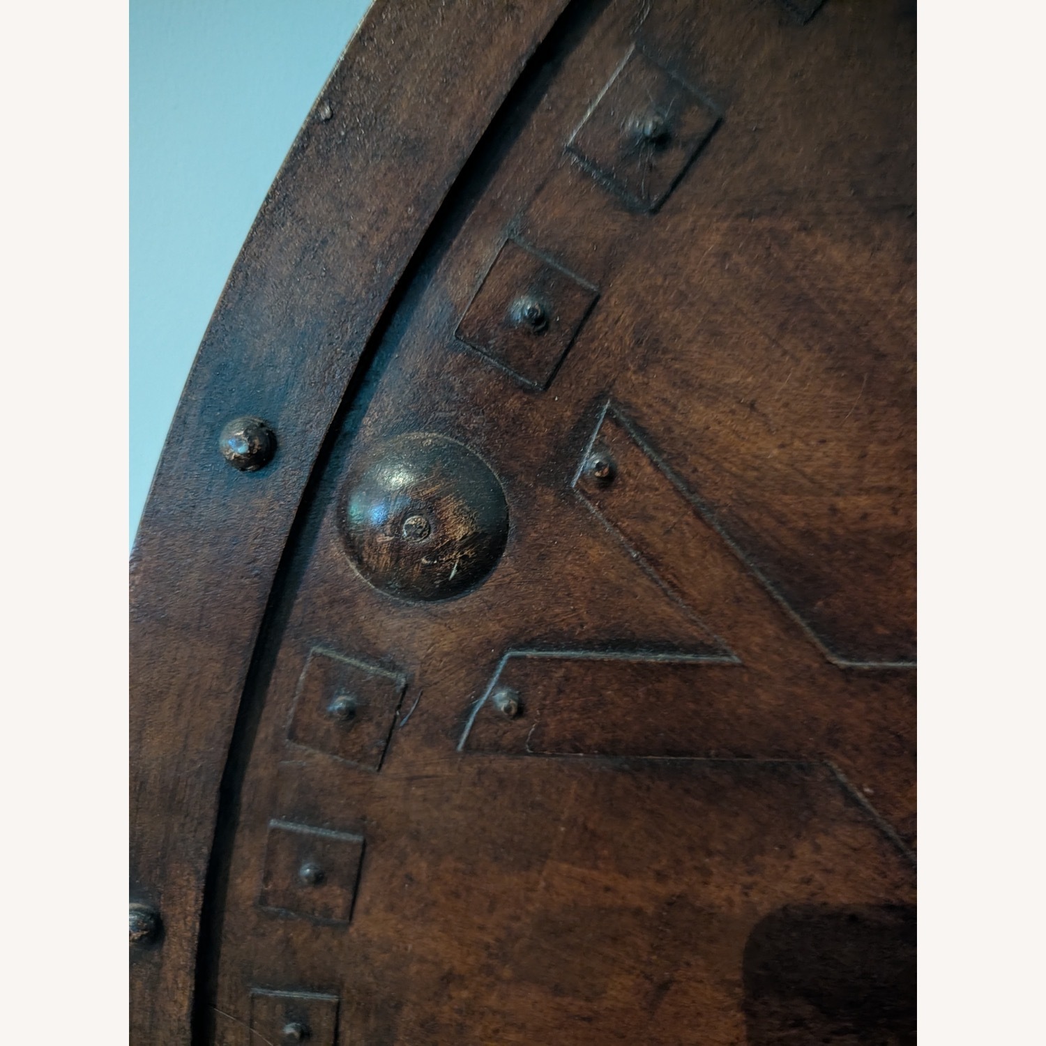 Arhaus Large Round Brown Hanging Wall Clock - image-8