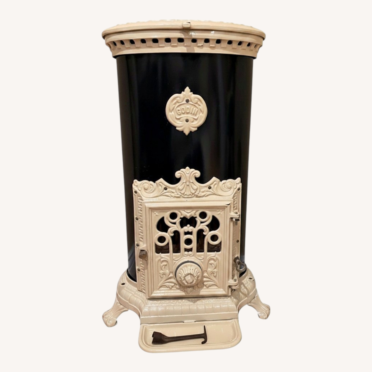 French Godin Cast Iron Wood Burning Stove - image-0