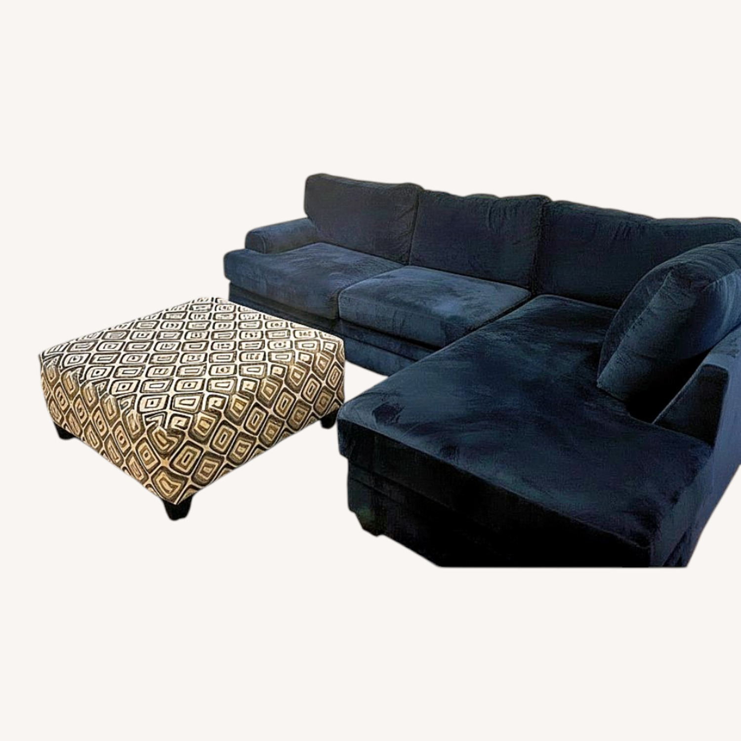 Blue Fabric 2 Piece Sectional - image-5