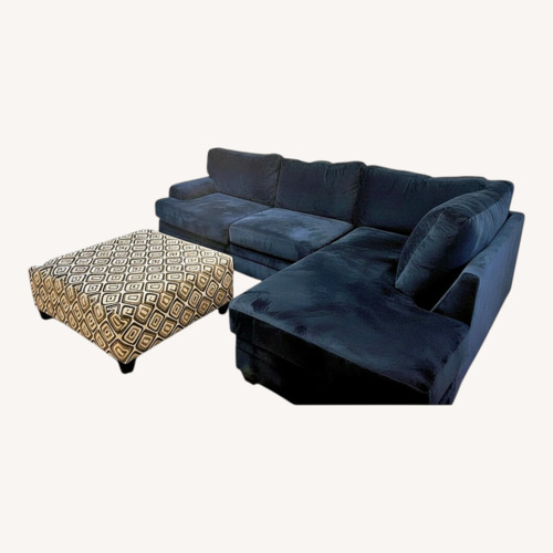 Used Blue Fabric 2 Piece Sectional for sale on AptDeco