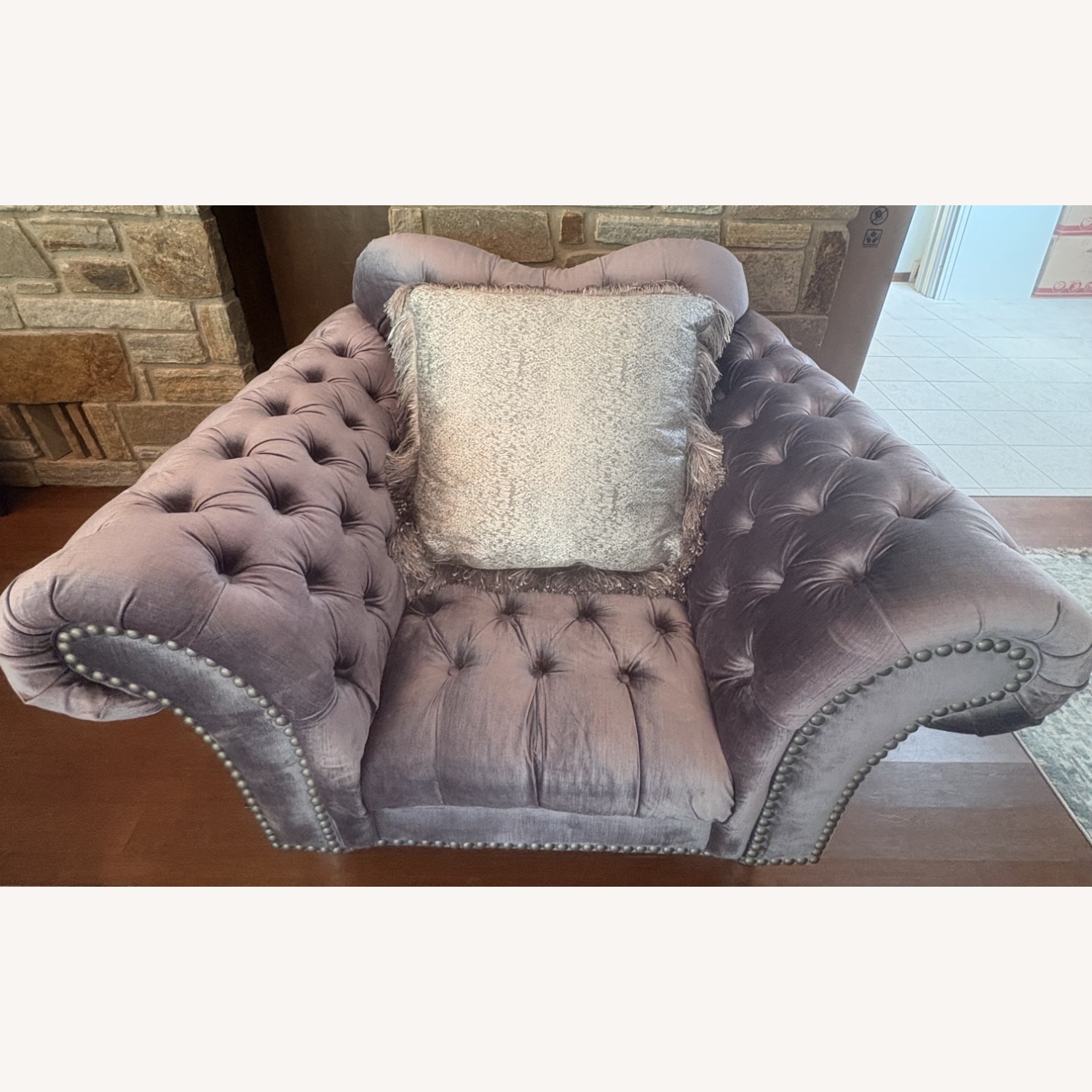 Vie Boutique Victorian Silver Armchair - image-1