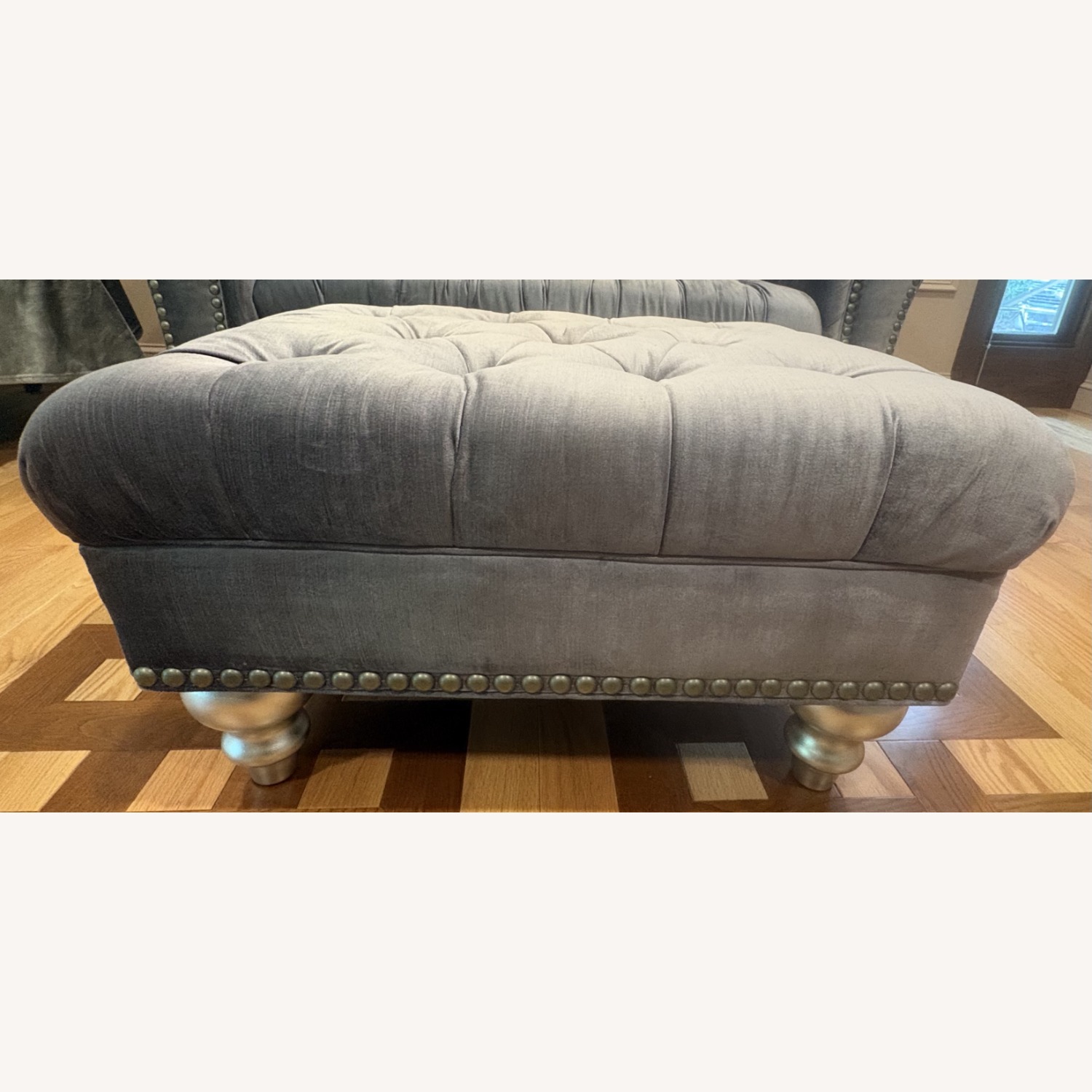 Vie Boutique Victorian Silver Ottomans - image-4