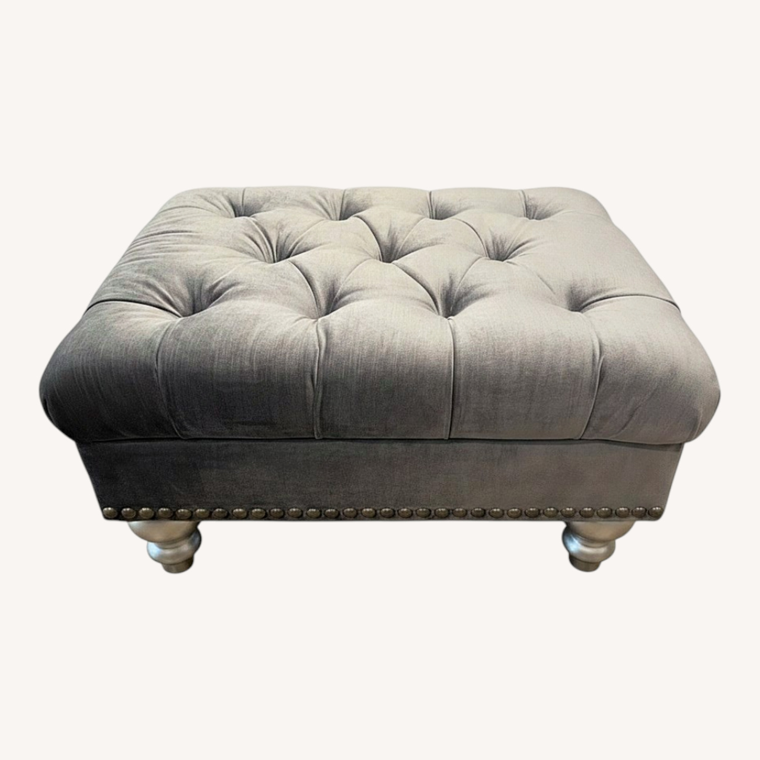 Vie Boutique Victorian Silver Ottomans - image-0