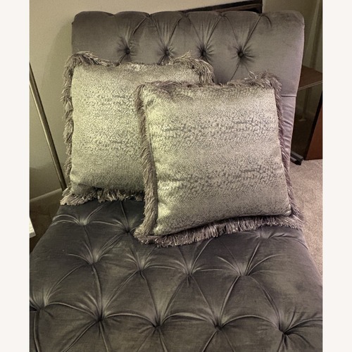 Used Vie Boutique Victorian Silver Velvet Chaise Lounge for sale on AptDeco