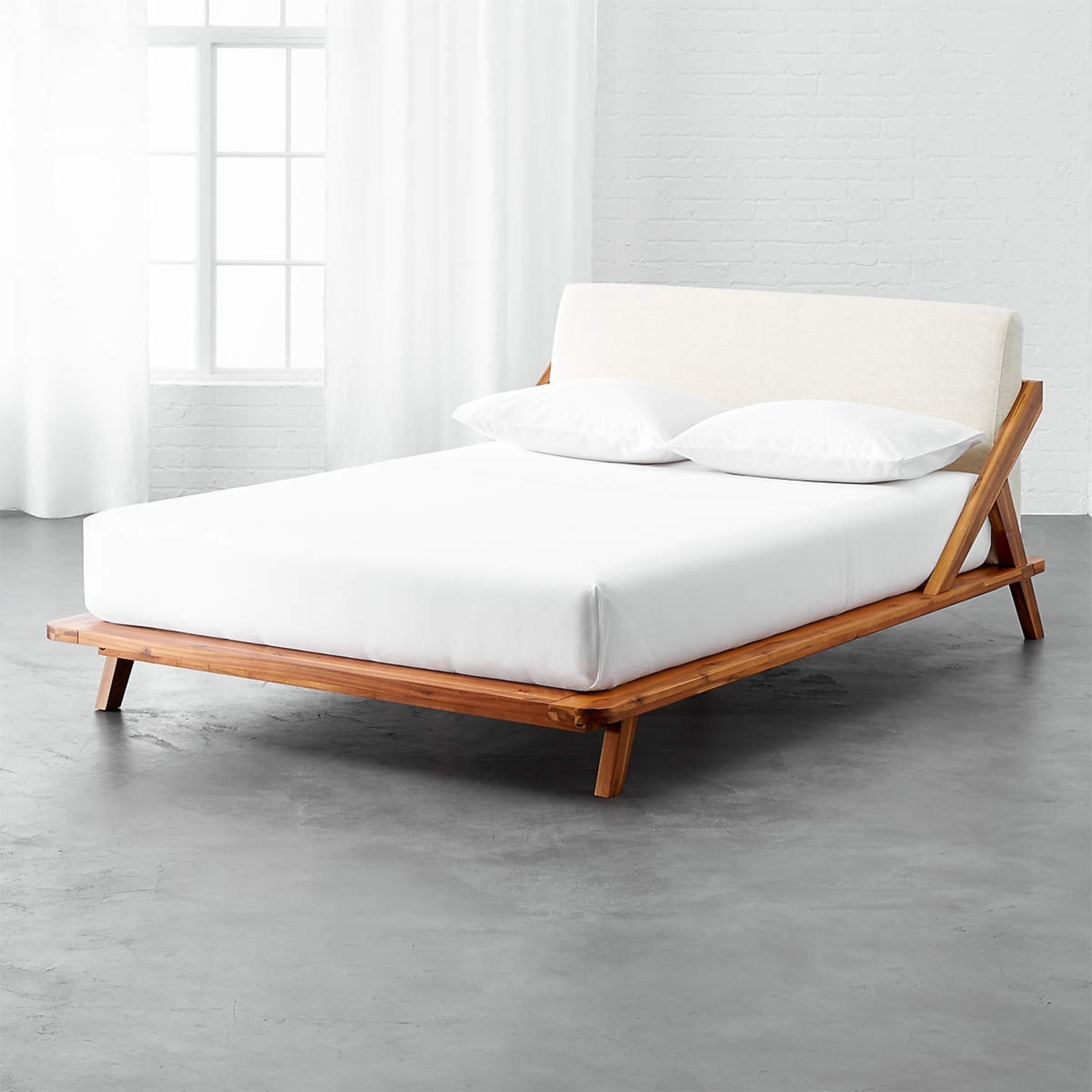 CB2 Drommen Acacia Wood Full Size bed - image-4