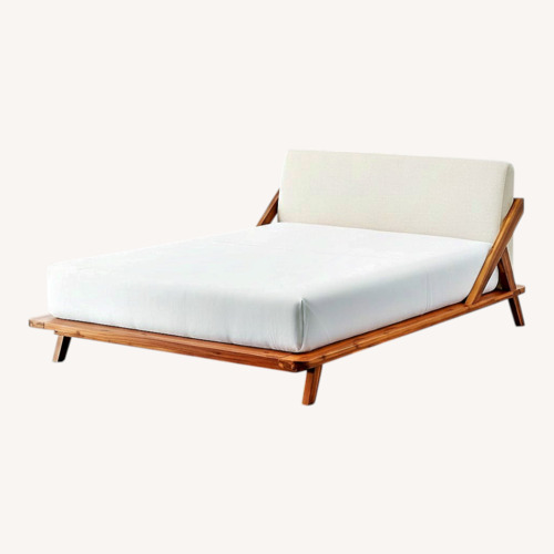 Used CB2 Drommen Acacia Wood Full Size bed for sale on AptDeco