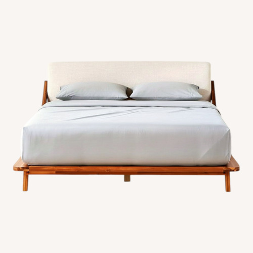Used CB2 Drommen Acacia Wood Bed for sale on AptDeco