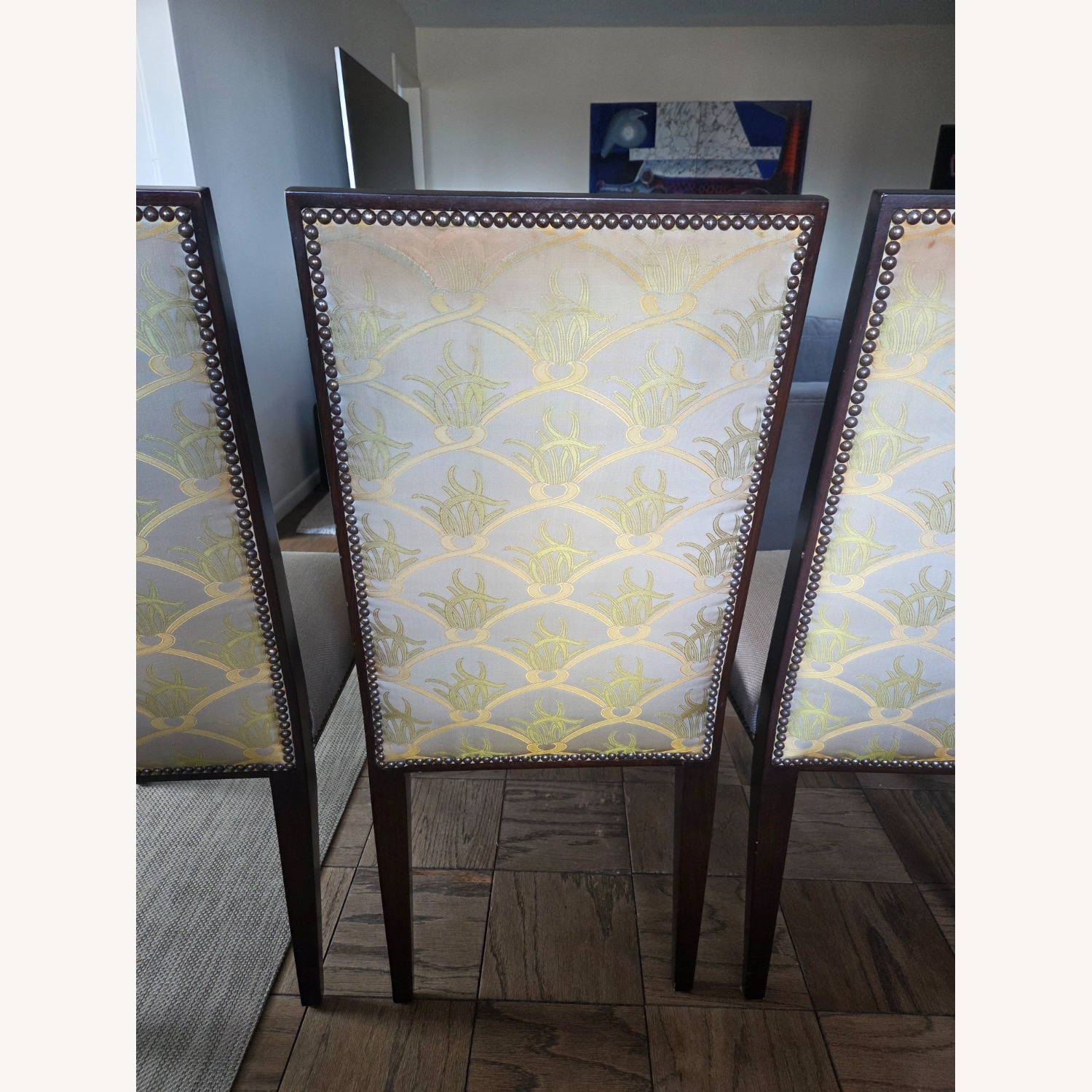 Light Brown Fabric Dining Chair - image-7