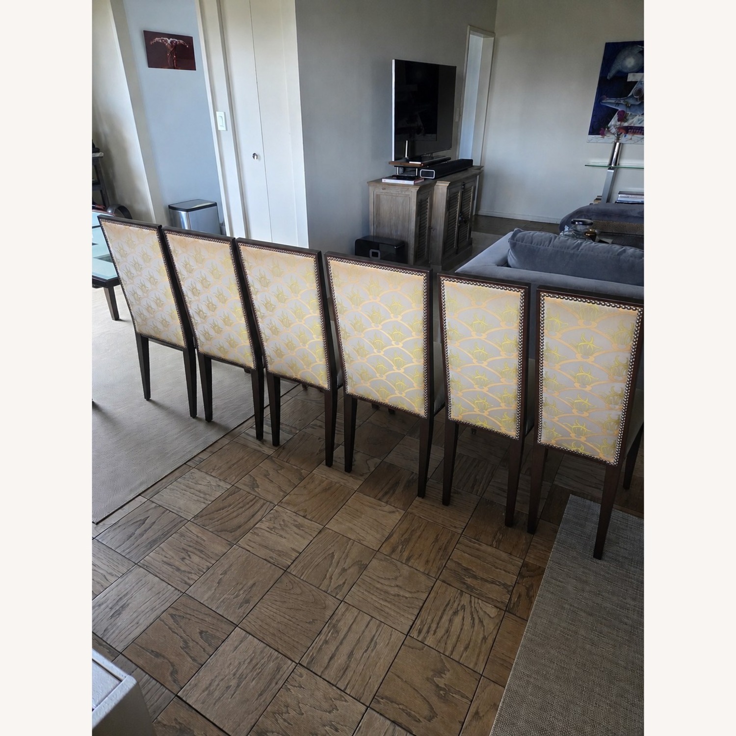 Light Brown Fabric Dining Chair - image-2