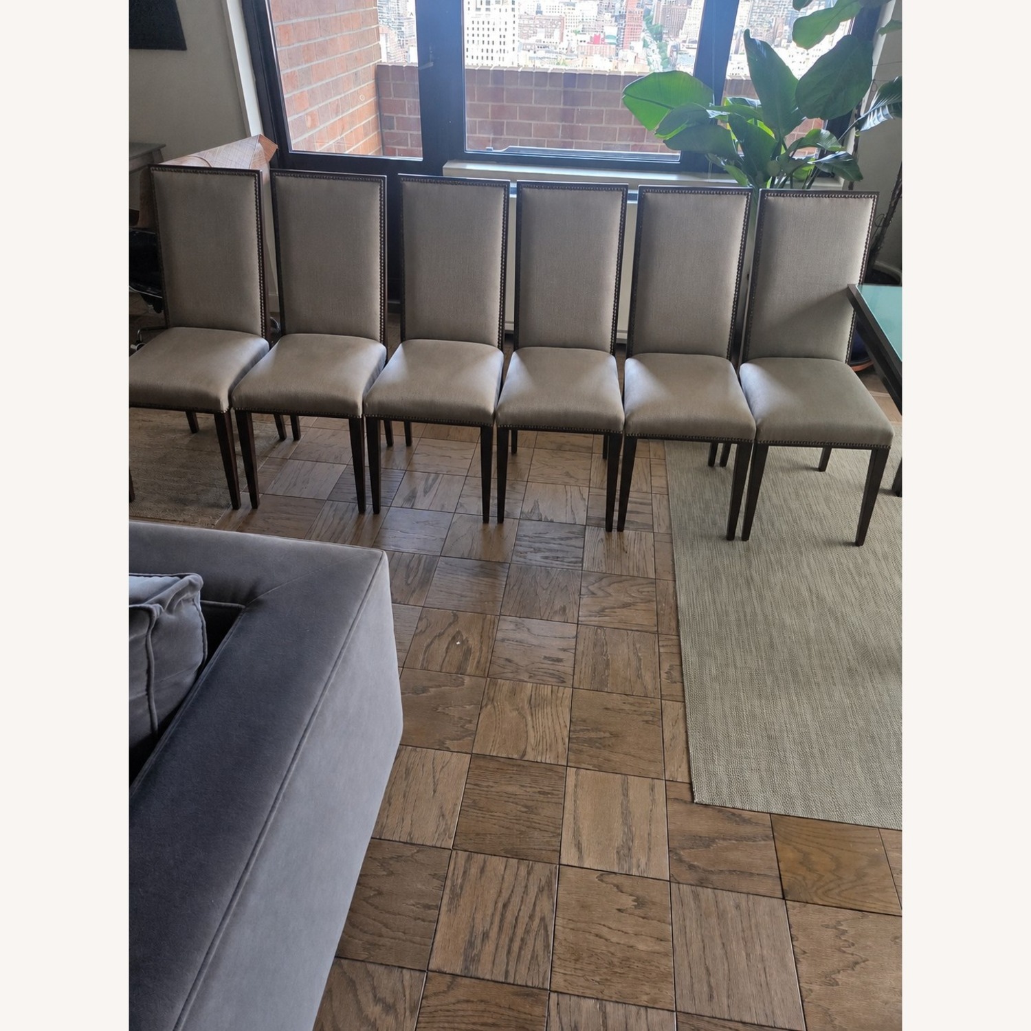 Light Brown Fabric Dining Chair - image-1