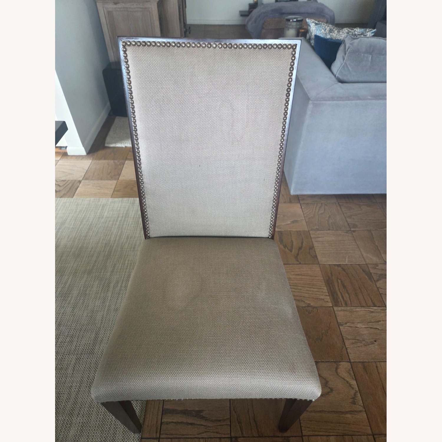 Light Brown Fabric Dining Chair - image-4