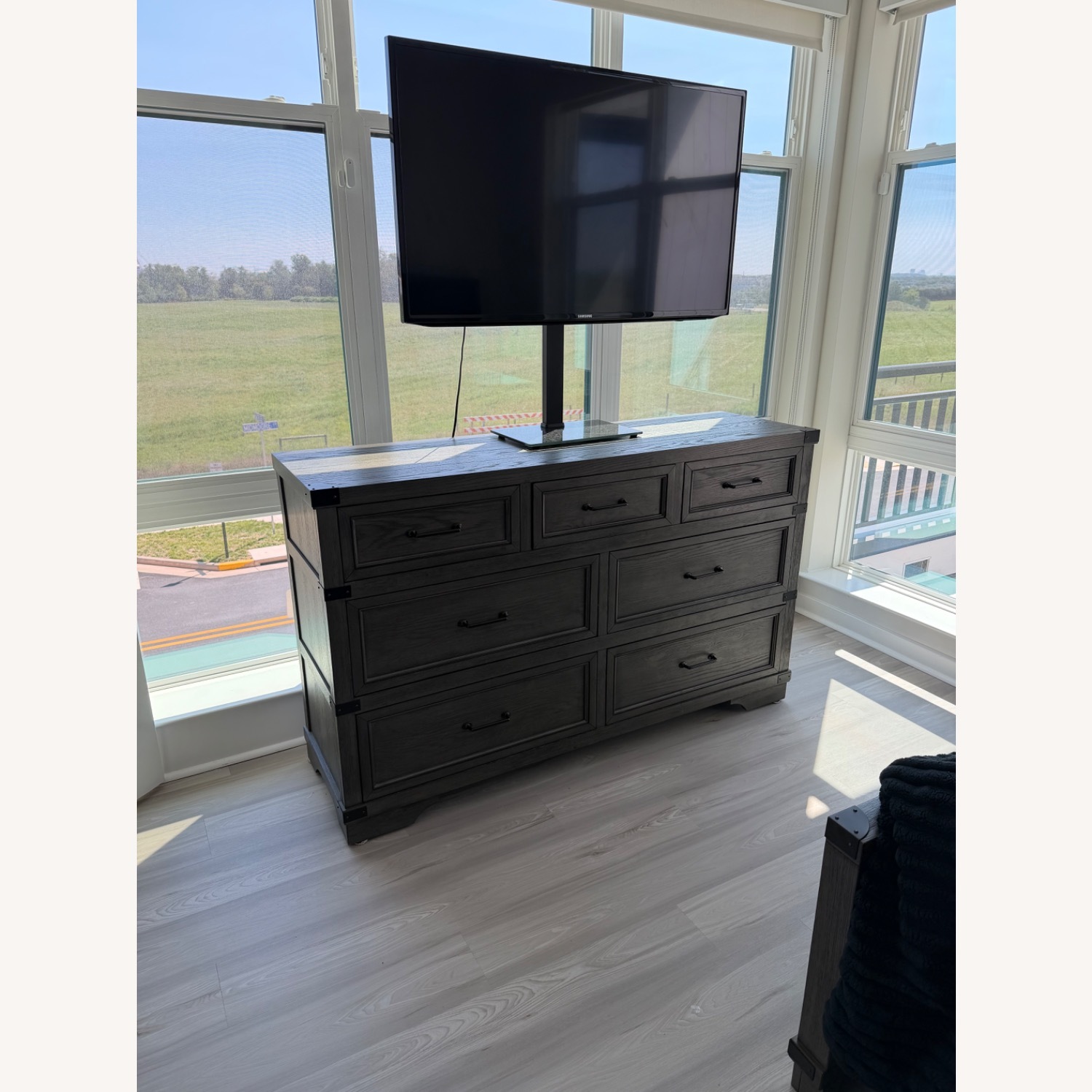 Dark Gray Wood Dresser - image-3