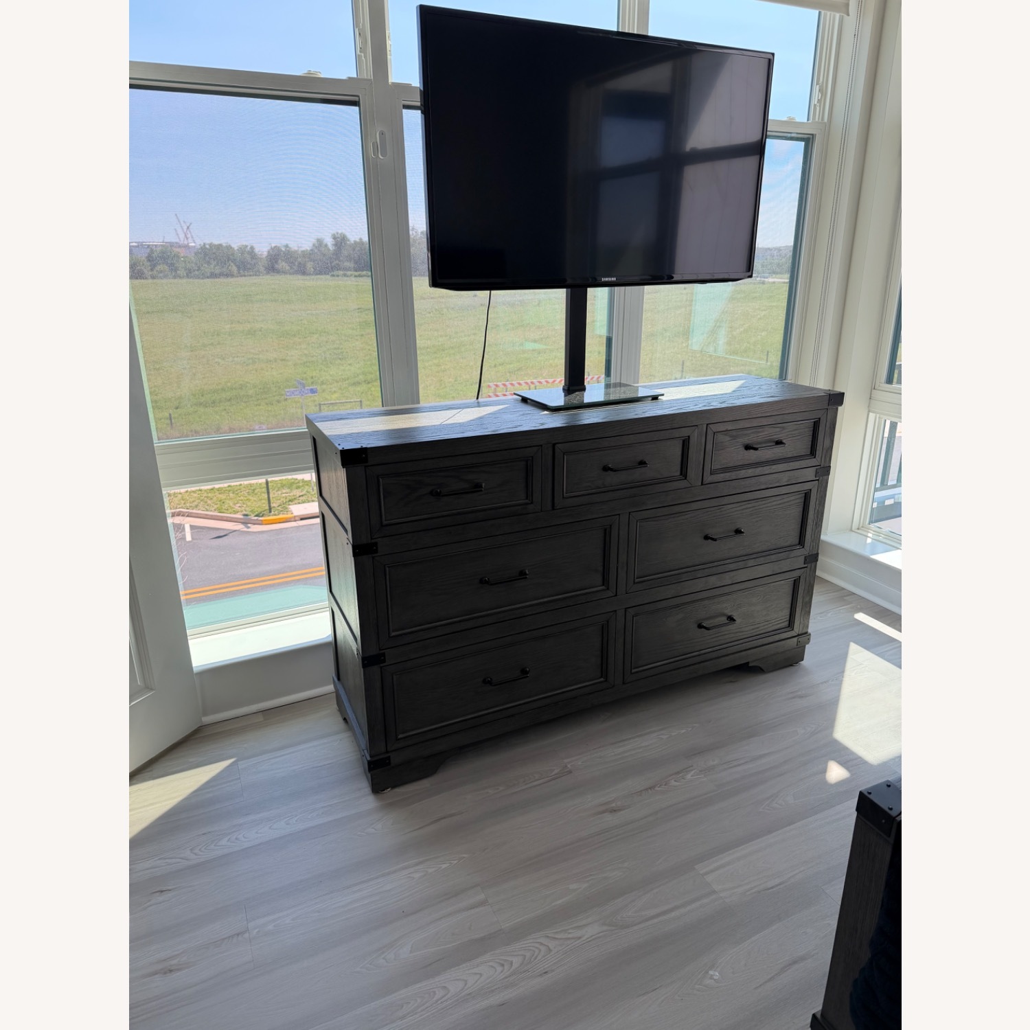 Dark Gray Wood Dresser - image-2