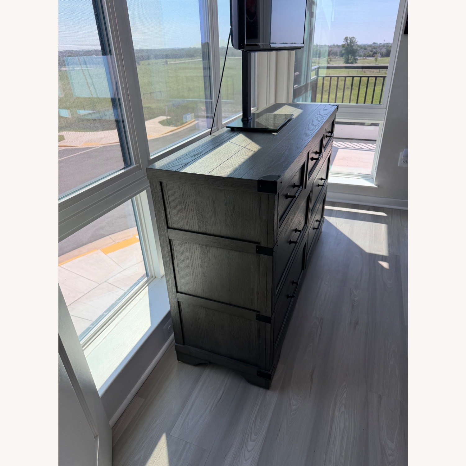 Dark Gray Wood Dresser - image-4