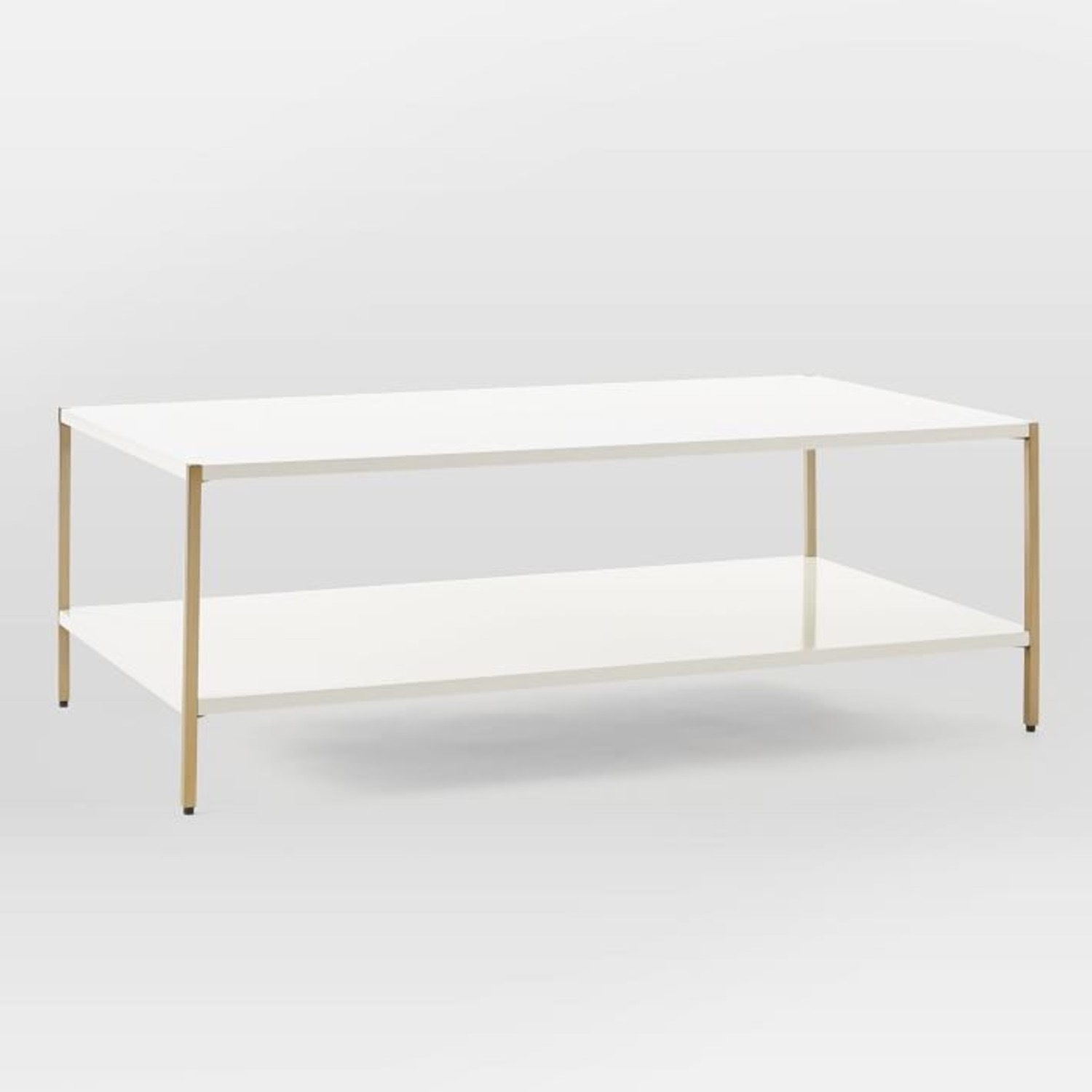 West Elm Zane White Lacquer Coffee Table - image-3