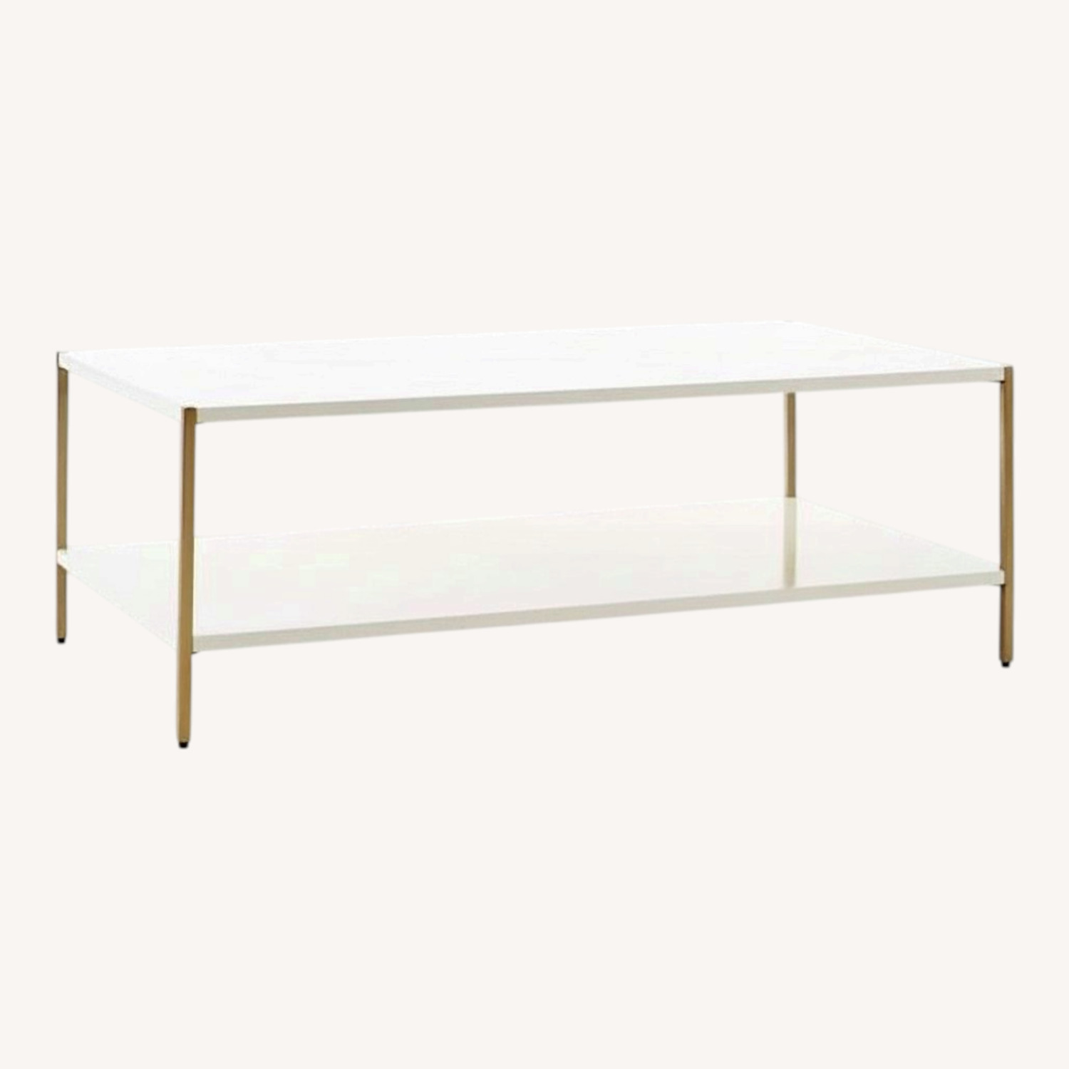 West Elm Zane White Lacquer Coffee Table - image-0