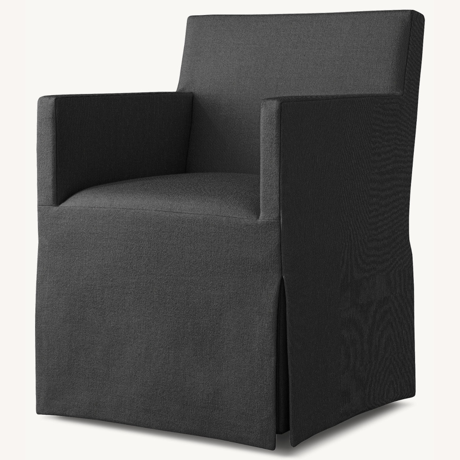 Pair of Restoration Hardware Ellison Track Arm Skirted Dining Chairs - image-6