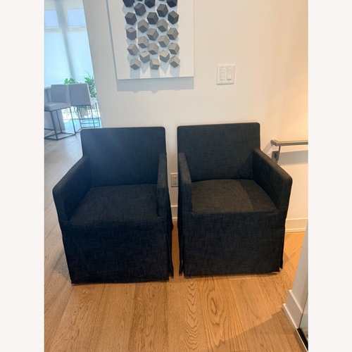 Used Pair of Restoration Hardware Ellison Track Arm Skirted Dining Chairs for sale on AptDeco