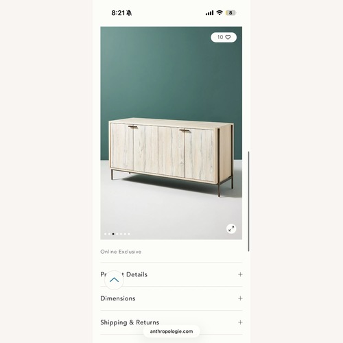 Used Anthropologie Rulo Reclaimed Spalted Oak Buffet for sale on AptDeco