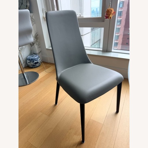 Used Calligaris Light Gray Leather Dining Chair for sale on AptDeco