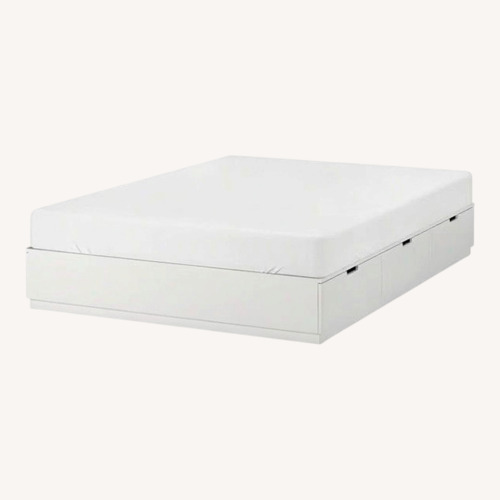 Used IKEA Nordli Bed Frame with 6 Drawers in White for sale on AptDeco