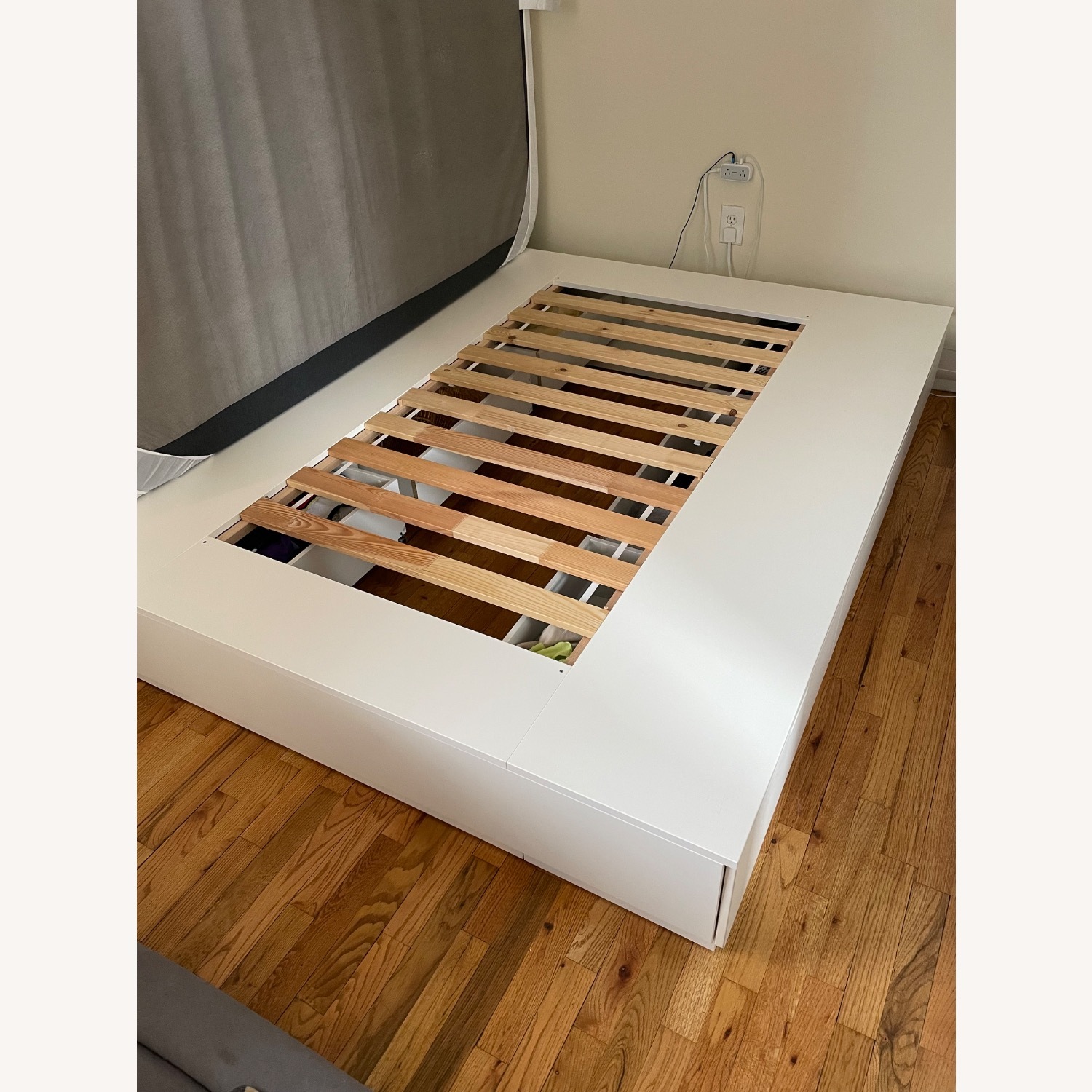IKEA Nordli Bed Frame with 6 Drawers in White - image-1