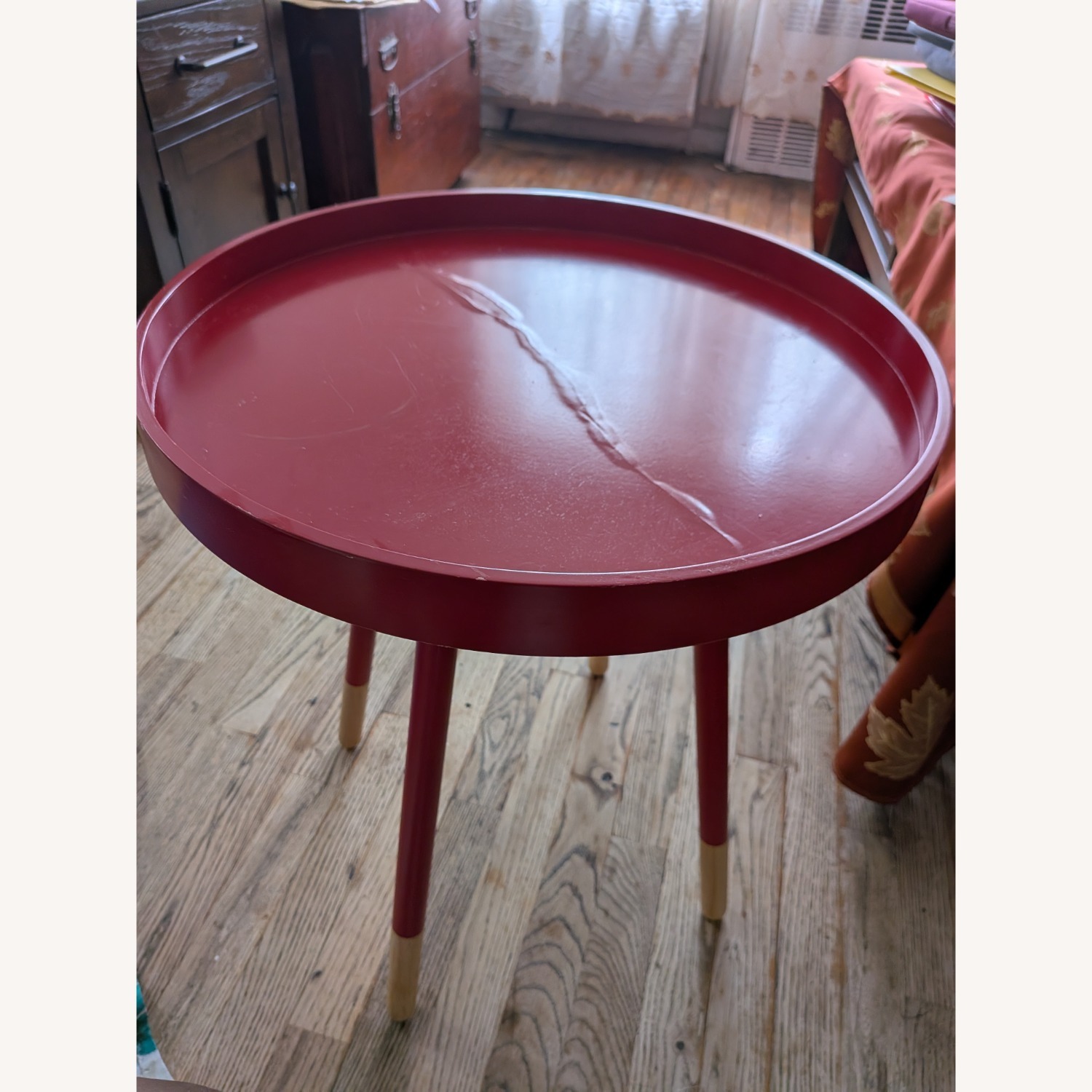 Marcella Paint-Dipped Round Tray-Top Side Table by iNSPIRE Q Modern - image-4