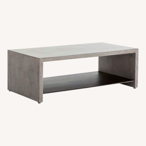 Used West Elm Industrial Concrete Rectangle Coffee Table for sale on AptDeco
