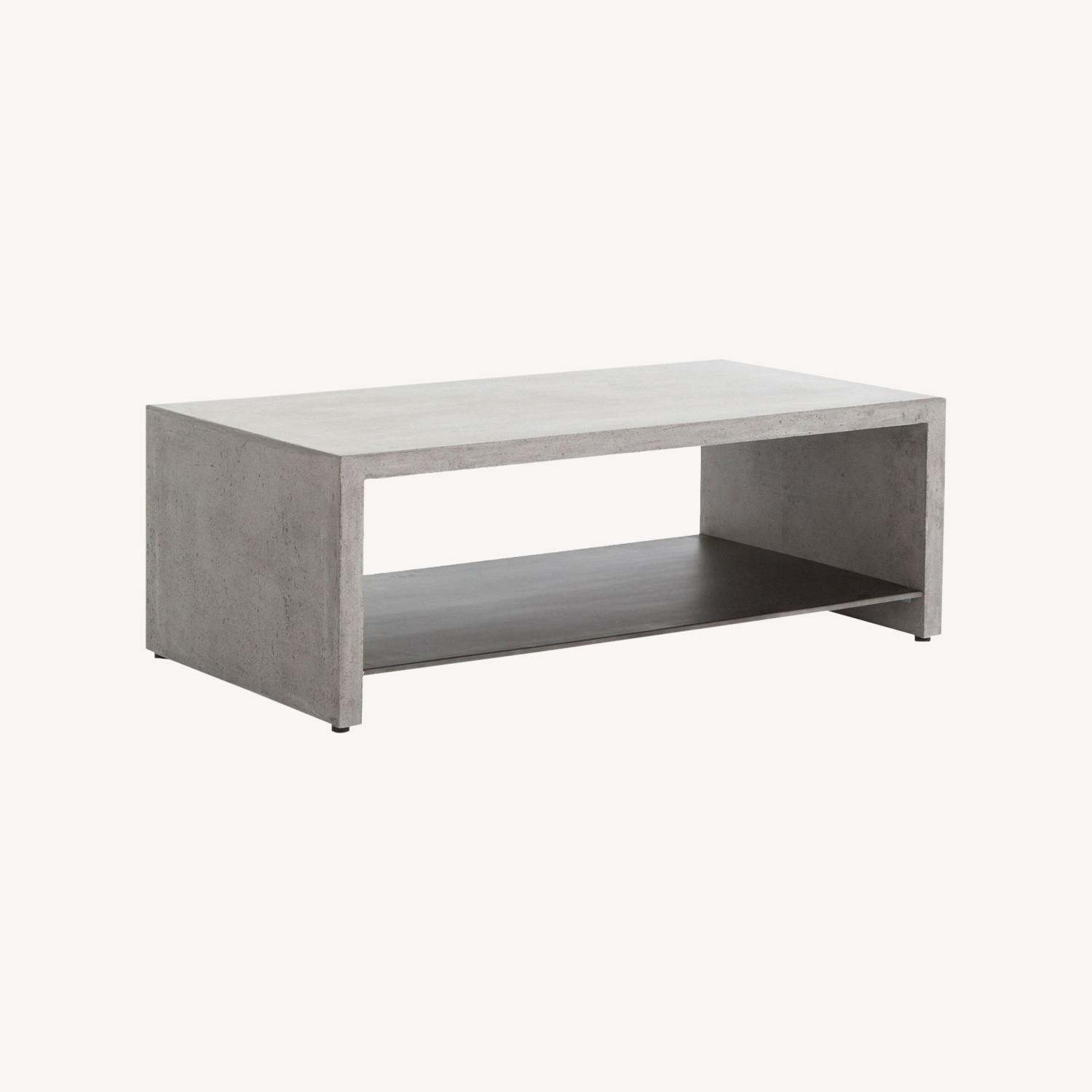 West Elm Industrial Concrete Rectangle Coffee Table - image-6