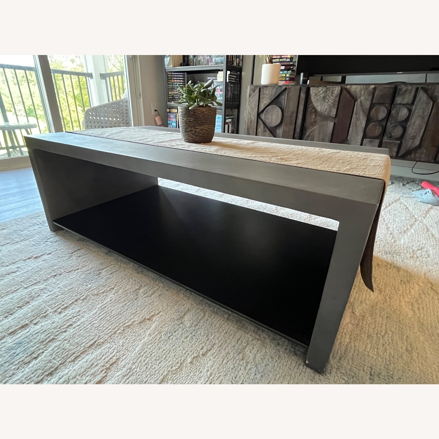 West Elm Industrial Concrete Rectangle Coffee Table - image-1