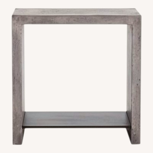 Used West Elm Industrial Concrete + Chrome Table for sale on AptDeco