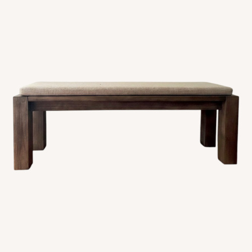 Used Fabric Wooden Bench  for sale on AptDeco