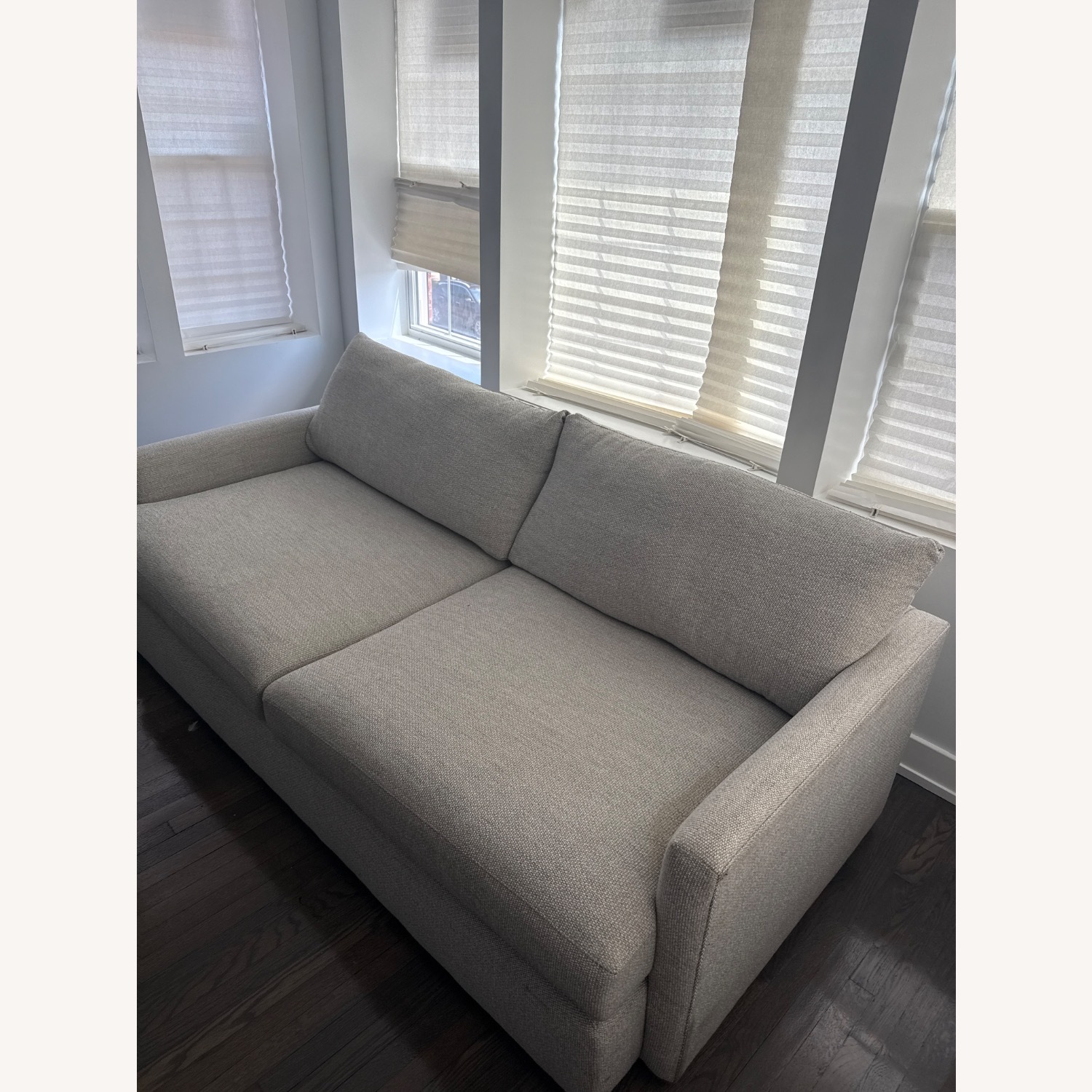 Crate & Barrel Lounge Deep Sofa 93" Cement - image-3