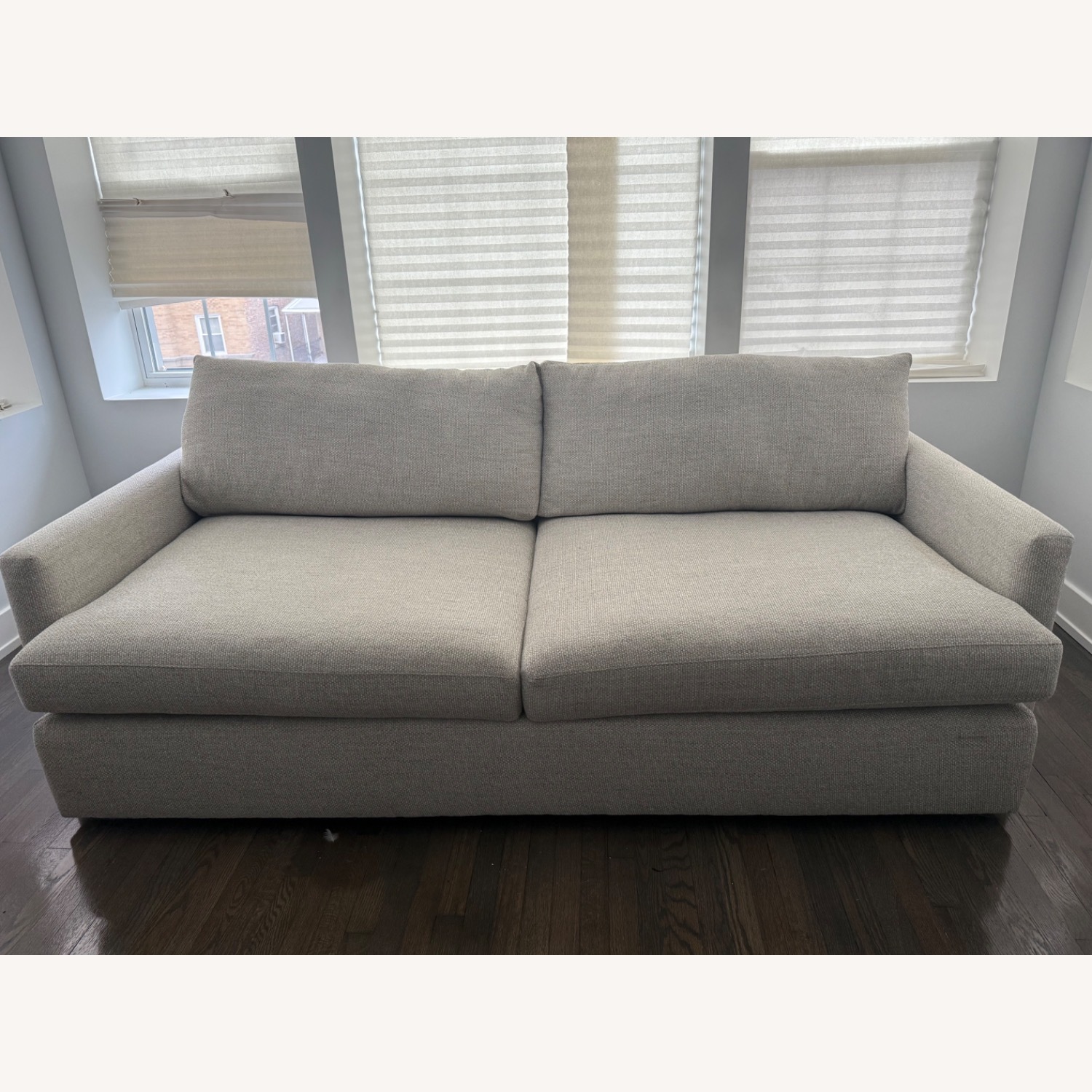 Crate & Barrel Lounge Deep Sofa 93" Cement - image-1