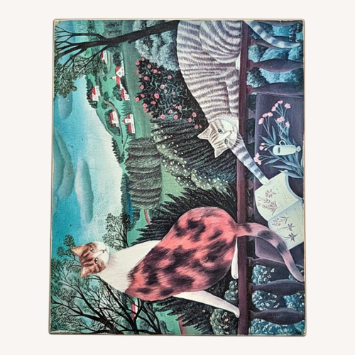 Used 1980 Kim Michiko Folk Art Cat Music Box for sale on AptDeco
