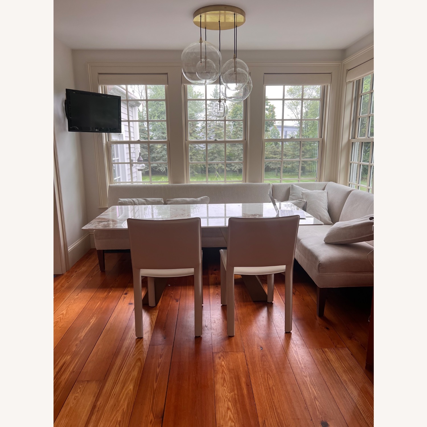 Room & Board White Leather Dining Chairs - image-2