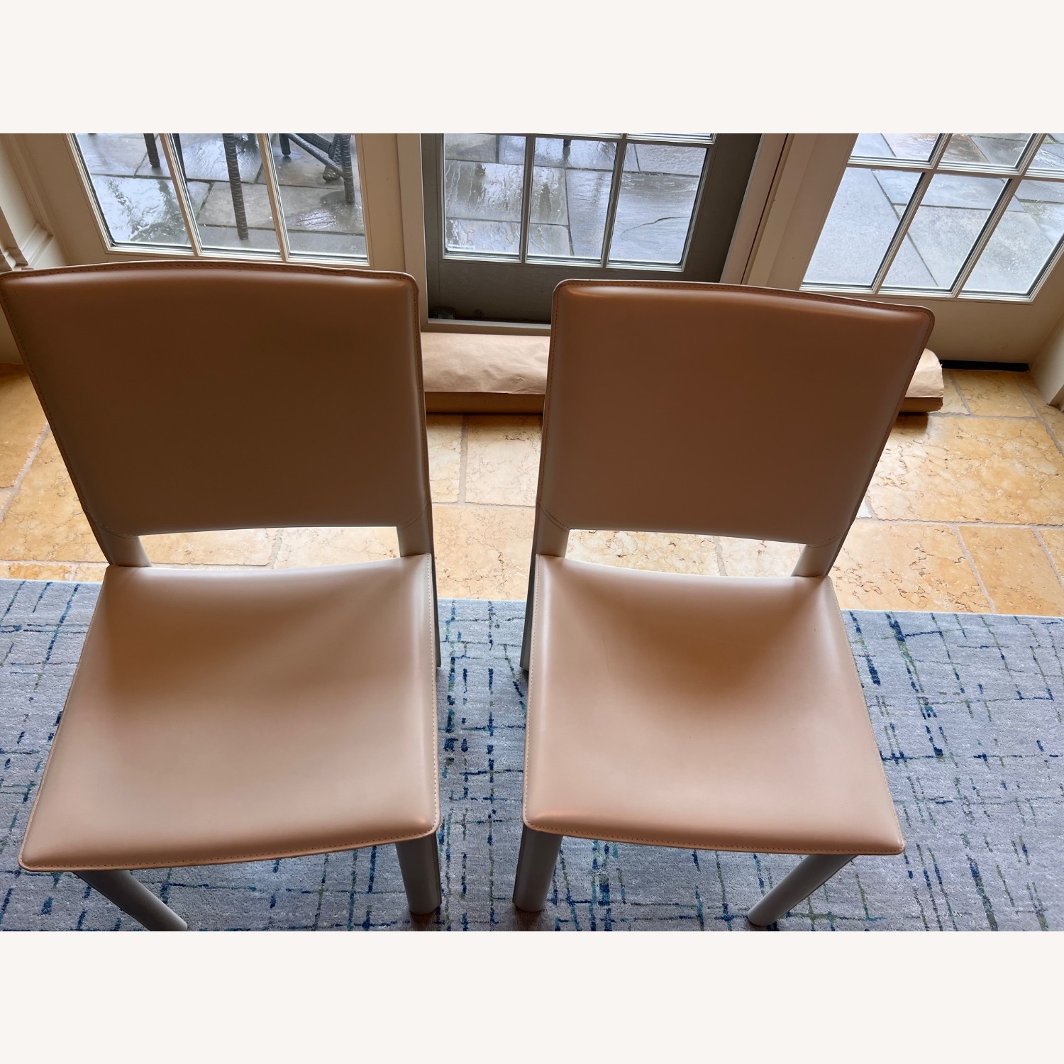 Room & Board White Leather Dining Chairs - image-9